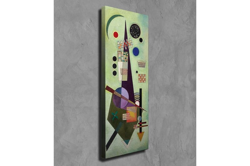 Canvastavla - Abstrakt komposition med geometriska former och färgglada cirklar - Grön / Svart / Röd - Inredning - Tavlor & posters - Canvastavla