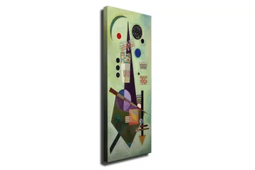 Canvastavla - Abstrakt komposition med geometriska former och färgglada cirklar - Grön / Svart / Röd - Inredning - Tavlor & posters - Canvastavla