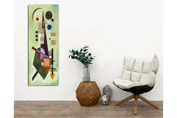 Canvastavla - Abstrakt komposition med geometriska former och färgglada cirklar - Grön / Svart / Röd - Inredning - Tavlor & posters - Canvastavla