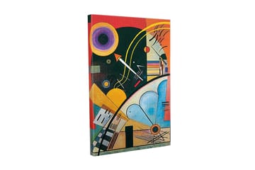 Canvastavla - Abstrakt komposition med geometriska former och färgglada cirklar - Mörkgrön / Orange / Gul - Inredning - Tavlor & posters - Canvastavla