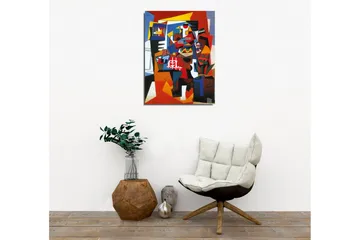 Canvastavla - Abstrakt komposition med geometriska former och starka färger - Röd / Blå / Gul - Inredning - Tavlor & posters - Canvastavla