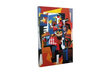 Canvastavla - Abstrakt komposition med geometriska former och starka färger - Röd / Blå / Gul - Inredning - Tavlor & posters - Canvastavla