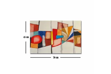 Canvastavla - Abstrakt komposition med geometriska former och starka färger - Röd / Blå / Orange - Inredning - Tavlor & posters - Canvastavla