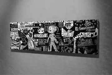 Canvastavla - Abstrakt komposition med grafiska element och texturer - Svart / Vitt - Inredning - Tavlor & posters - Canvastavla