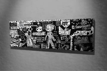 Canvastavla - Abstrakt komposition med grafiska element och texturer - Svart / Vitt - Inredning - Tavlor & posters - Canvastavla