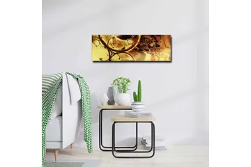 Canvastavla - Abstrakt komposition med gyllene och bruna mönster - Guld / Mörkbrun - Inredning - Tavlor & posters - Canvastavla