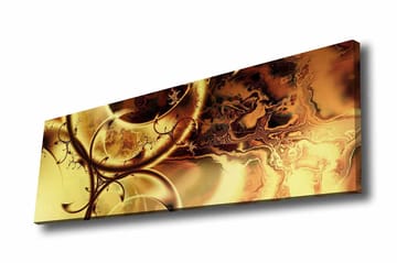 Canvastavla - Abstrakt komposition med gyllene och bruna mönster - Guld / Mörkbrun - Inredning - Tavlor & posters - Canvastavla