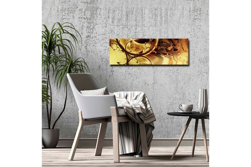 Canvastavla - Abstrakt komposition med gyllene och bruna mönster - Guld / Mörkbrun - Inredning - Tavlor & posters - Canvastavla
