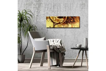 Canvastavla - Abstrakt komposition med gyllene och bruna mönster - Guld / Mörkbrun - Inredning - Tavlor & posters - Canvastavla