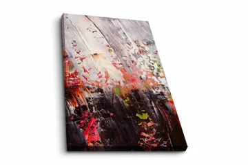 Canvastavla - Abstrakt komposition med kraftfulla färgkontraster - Röd / Svart / Vit - Inredning - Tavlor & posters - Canvastavla