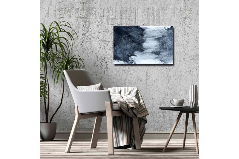 Canvastavla - Abstrakt komposition med mörka och ljusa nyanser - Mörkblå / Vit / Grå - Inredning - Tavlor & posters - Canvastavla