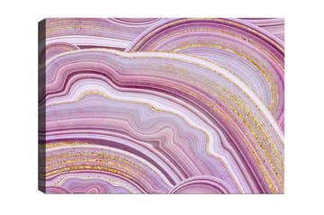 Canvastavla - Abstrakt komposition med mjuka, vågiga linjer i lila toner - Lila / Vit / Guld - Inredning - Tavlor & posters - Canvastavla