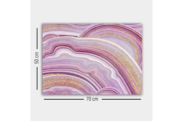 Canvastavla - Abstrakt komposition med mjuka, vågiga linjer i lila toner - Lila / Vit / Guld - Inredning - Tavlor & posters - Canvastavla