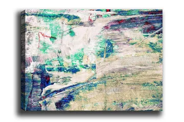 Canvastavla - Abstrakt komposition med mjuka färgövergångar - Turkos / Beige / Mörkblå - Inredning - Tavlor & posters - Canvastavla