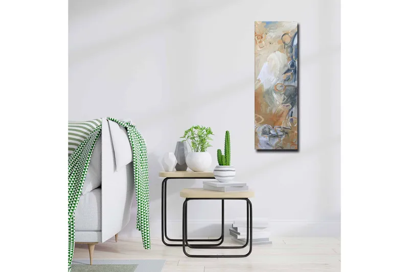 Canvastavla - Abstrakt komposition med mjuka former och nyanser - Ljusgrå / Beige / Blå - Inredning - Tavlor & posters - Canvastavla