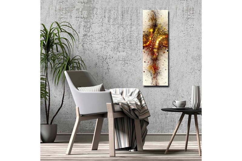 Canvastavla - Abstrakt komposition med spiraler och stjärnliknande element - Guld / Röd / Svart - Inredning - Tavlor & posters - Canvastavla