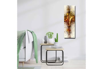 Canvastavla - Abstrakt komposition med spiraler och stjärnliknande element - Guld / Röd / Svart - Inredning - Tavlor & posters - Canvastavla