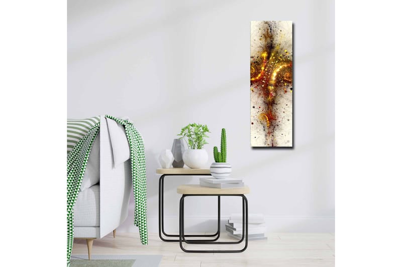 Canvastavla - Abstrakt komposition med spiraler och stjärnliknande element - Guld / Röd / Svart - Inredning - Tavlor & posters - Canvastavla