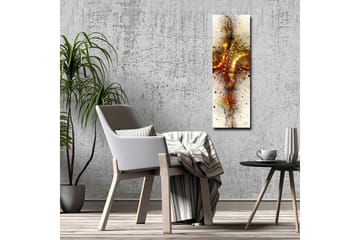 Canvastavla - Abstrakt komposition med spiraler och stjärnliknande element - Guld / Röd / Svart - Inredning - Tavlor & posters - Canvastavla