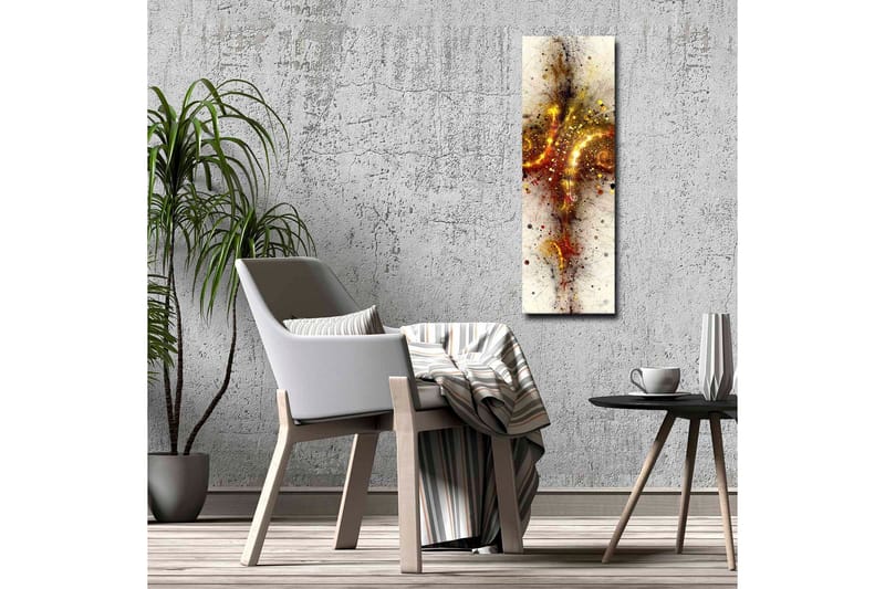 Canvastavla - Abstrakt komposition med spiraler och stjärnliknande element - Guld / Röd / Svart - Inredning - Tavlor & posters - Canvastavla