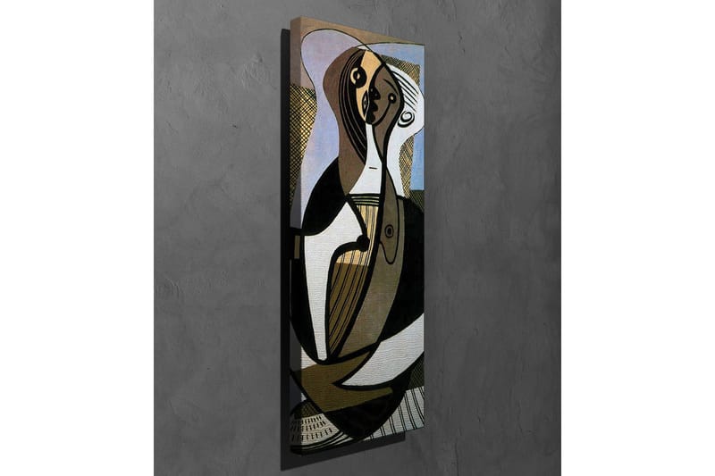 Canvastavla - Abstrakt komposition med stiliserade figurer - Svart / Beige / Ljusblå - Inredning - Tavlor & posters - Canvastavla