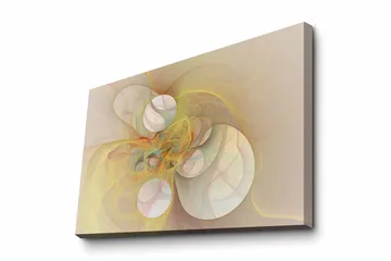 Canvastavla - Abstrakt komposition med svävande former i mjuka nyanser - Ljusgul / Beige / Ljusrosa - Inredning - Tavlor & posters - Canvastavla