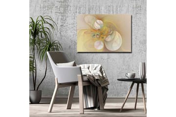 Canvastavla - Abstrakt komposition med svävande former i mjuka nyanser - Ljusgul / Beige / Ljusrosa - Inredning - Tavlor & posters - Canvastavla