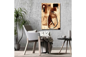 Canvastavla - Abstrakt komposition med svarta linjer och bruna nyanser - Brun / Svart - Inredning - Tavlor & posters - Canvastavla