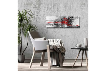 Canvastavla - Abstrakt komposition med svarta och röda linjer - Röd / Svart / Grå - Inredning - Tavlor & posters - Canvastavla