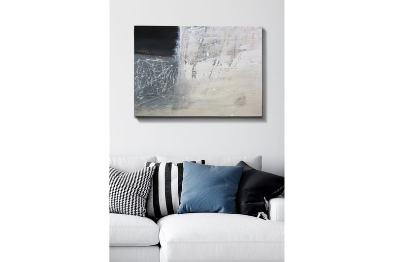 Canvastavla - Abstrakt komposition med svarta och vita inslag - Svart / Vitt / Grått - Inredning - Tavlor & posters - Canvastavla