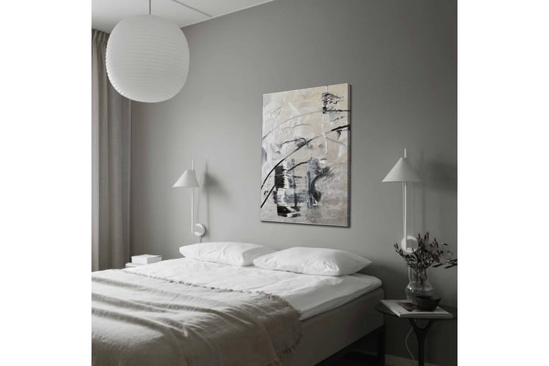 Canvastavla - Abstrakt komposition med svarta och vita linjer - Svart / Vit / Grå - Inredning - Tavlor & posters - Canvastavla