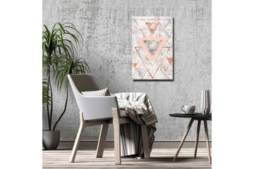 Canvastavla - Abstrakt komposition med trianglar i olika nyanser - Marmorvit / Koppar / Grå - Inredning - Tavlor & posters - Canvastavla