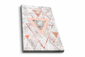Canvastavla - Abstrakt komposition med trianglar i olika nyanser - Marmorvit / Koppar / Grå - Inredning - Tavlor & posters - Canvastavla