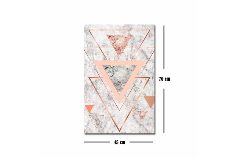 Canvastavla - Abstrakt komposition med trianglar i olika nyanser - Marmorvit / Koppar / Grå - Inredning - Tavlor & posters - Canvastavla
