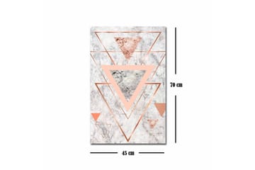 Canvastavla - Abstrakt komposition med trianglar i olika nyanser - Marmorvit / Koppar / Grå - Inredning - Tavlor & posters - Canvastavla