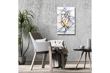 Canvastavla - Abstrakt komposition med två stiliserade figurer i samspel - Svart / Grå / Orange - Inredning - Tavlor & posters - Canvastavla