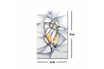 Canvastavla - Abstrakt komposition med två stiliserade figurer i samspel - Svart / Grå / Orange - Inredning - Tavlor & posters - Canvastavla