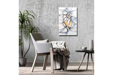 Canvastavla - Abstrakt komposition med två stiliserade figurer i samspel - Svart / Grå / Orange - Inredning - Tavlor & posters - Canvastavla