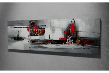 Canvastavla Abstrakt konst - Röd/Grå - Inredning - Tavlor & posters - Canvastavla