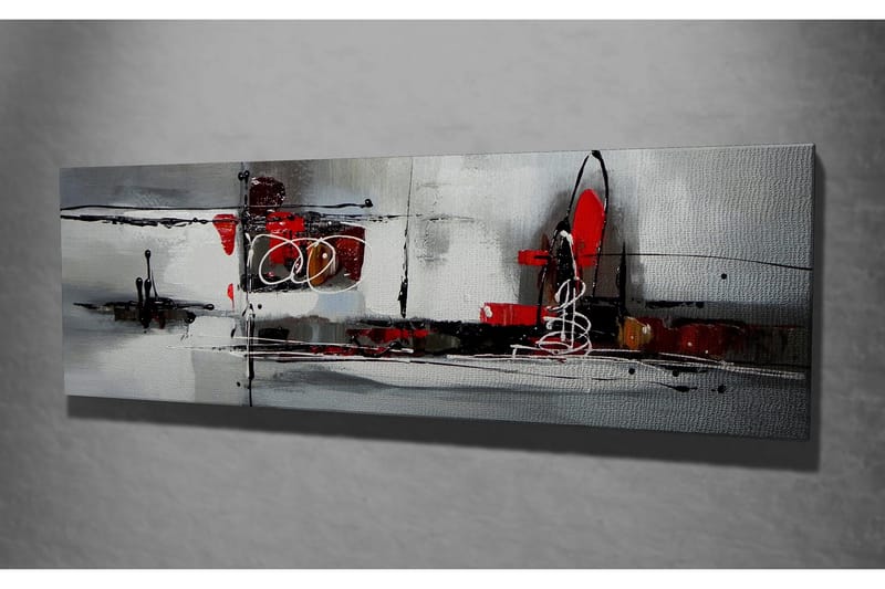 Canvastavla Abstrakt konst - Röd/Grå - Inredning - Tavlor & posters - Canvastavla