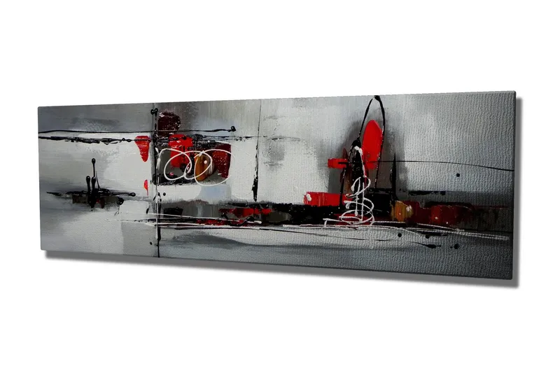 Canvastavla Abstrakt konst - Röd/Grå - Inredning - Tavlor & posters - Canvastavla