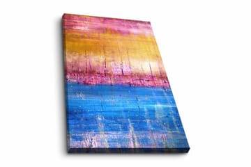 Canvastavla - Abstrakt landskap med färgövergångar i himmelska toner - Guld / Rosa / Blå - Inredning - Tavlor & posters - Canvastavla