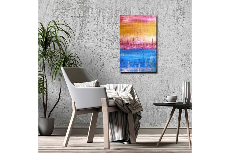 Canvastavla - Abstrakt landskap med färgövergångar i himmelska toner - Guld / Rosa / Blå - Inredning - Tavlor & posters - Canvastavla