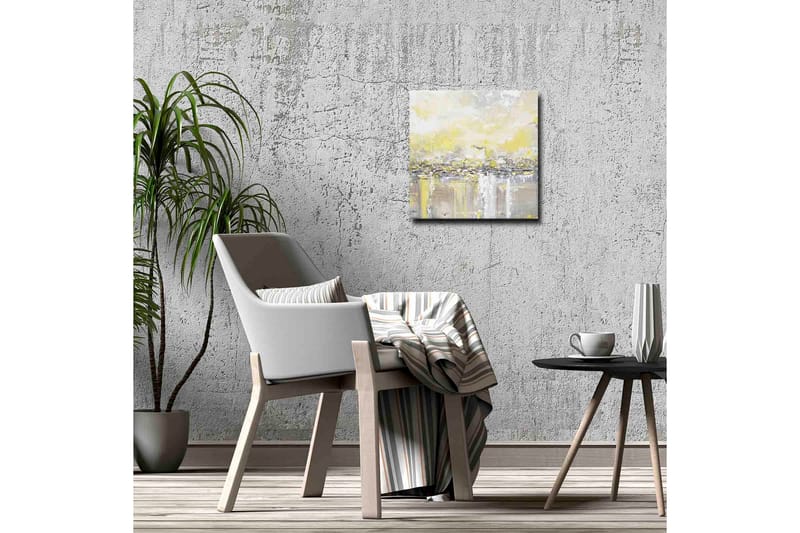 Canvastavla - Abstrakt landskap med ljusa nyanser av gult och grått - Gult / Grått - Inredning - Tavlor & posters - Canvastavla