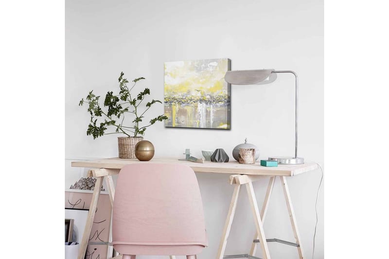 Canvastavla - Abstrakt landskap med ljusa nyanser av gult och grått - Gult / Grått - Inredning - Tavlor & posters - Canvastavla