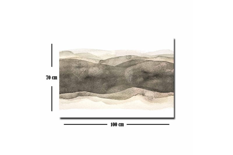 Canvastavla - Abstrakt landskap med mjuka, vågiga former - Grå / Beige / Vit - Inredning - Tavlor & posters - Canvastavla