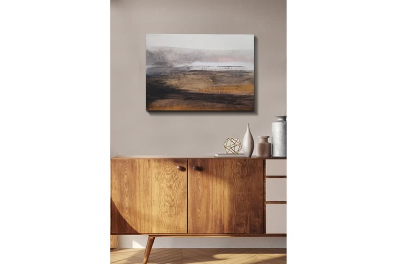 Canvastavla - Abstrakt landskap med mjuka övergångar mellan jordtoner och grå nyanser - Grå / Brun / Beige - Inredning - Tavlor & posters - Canvastavla
