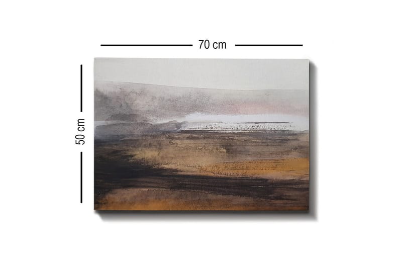 Canvastavla - Abstrakt landskap med mjuka övergångar mellan jordtoner och grå nyanser - Grå / Brun / Beige - Inredning - Tavlor & posters - Canvastavla