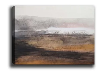 Canvastavla - Abstrakt landskap med mjuka övergångar mellan jordtoner och grå nyanser - Grå / Brun / Beige - Inredning - Tavlor & posters - Canvastavla
