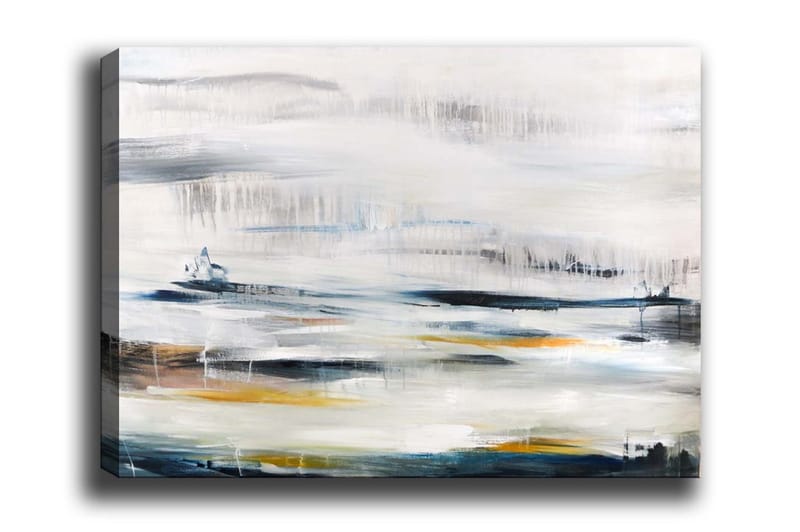 Canvastavla - Abstrakt landskap med mjuka färgövergångar - Blå / Grå / Gul - Inredning - Tavlor & posters - Canvastavla